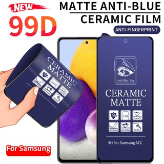 สำหรับ Samsung Galaxy A34 A54 5G A14 Note 10 Lite S20 fe A12 A13 A22 A23  A32 A52 A52s A53 A73 A72 A11 A31A51 A71 A03 A04 A10 A20 A30 A50 A04s A50s A70 A70s A10s A20s A04e เคลือบป้องกันแสงสีฟ้า ฟิล์มกันรอย อ่อนนุ่ม ฟิล์มกระจก ฟิล์มกันรอย