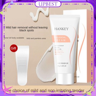 ♕Hankey Soft Hair Removal Cream ไม่เจ็บปวดไม่กระตุ้น Silk Smooth Remove Armpit Arm Underarm Hair ทำความสะอาดล้ำลึกด้วย Sceaper Body Care 60G UPBEST