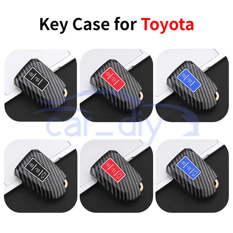 เคสกุญแจรีโมตรถยนต์ ABS พร้อมพวงกุญแจ สําหรับ Toyota Vios Prado Yaris Previa 2018-2020