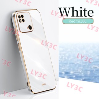 เคสโทรศัพท์ซิลิโคน TPU แบบนิ่ม ชุบทอง 6D กันกระแทก สําหรับ Redmi 10C 10A 10 9C 9 9A 9T 8