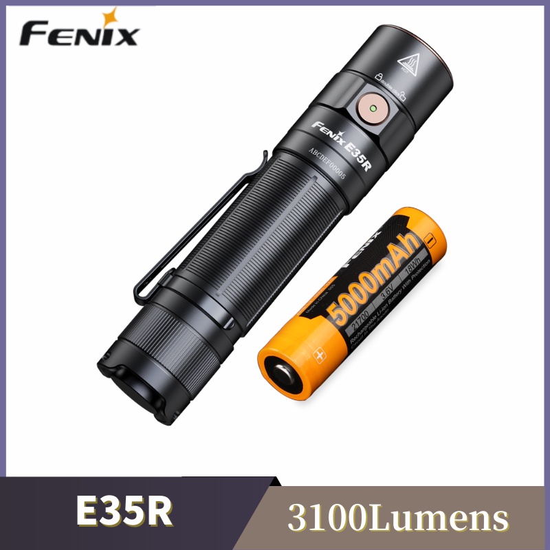 Fenix E35R ไฟฉาย LED Type-C 3100 ลูเมนส์ สวิตช์ด้านเดียว พร้อมแบตเตอรี่ 21700 5000mAh