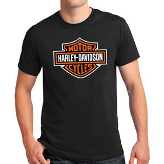 【💘💘】เสื้อยืดพิมพ์ลายแฟชั่น เสื้อยืด ขนาดใหญ่ พิมพ์ลายรถจักรยานยนต์ Harley Davidson สําหรับผู้ชาย