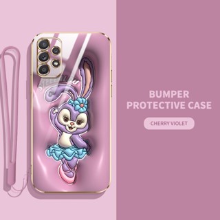 เคสโทรศัพท์มือถือ ซิลิโคนนิ่ม TPU ลายการ์ตูนกระต่าย ไดโนเสาร์ 3D พร้อมสายคล้อง สําหรับ Samsung Galaxy A52S 5G A32 A52 A72 A82 4G 5G