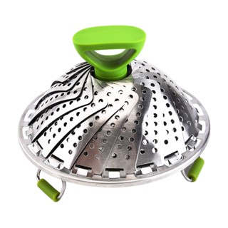 Home Handle Pot Cooking Accessories Kitchen Vegetable Portable Stainless Steel Expandable Utensil Steamer Basket