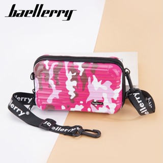 Baellerry ใหม่ กระเป๋าเครื่องสําอาง กระเป๋าสะพายไหล่ แบบแข็ง ลายพราง ขนาดเล็ก 7 นิ้ว สําหรับผู้หญิง 2023