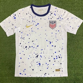 เสื้อกีฬาแขนสั้น ลายทีมชาติฟุตบอล USA 23-24 ทีมเหย้า ไซซ์ S - XXL ชุดเหย้า สําหรับผู้ชาย