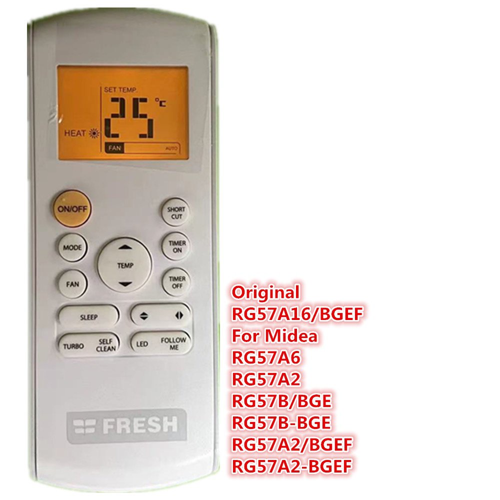RG57A16/BGEF รีโมทคอนโทรลสําหรับ Midea Air Conditioner RG57A6 RG57A2 RG57B/BGE RG57B-BGE RG57A2/BGEF