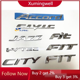 สติกเกอร์ ABS ลายโลโก้ตัวอักษร Honda Chrome I-VTEC JAZZ CITY CIVIC ACCORD 1 ชิ้น