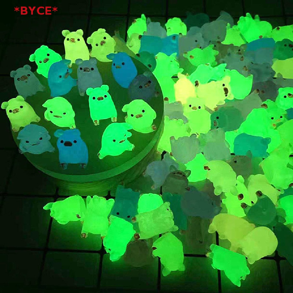 Byce> ใหม่ ลูกหมูเรซิ่นเรืองแสง ขนาดเล็ก อุปกรณ์เสริม สําหรับตกแต่งรถยนต์ 1 5 ชิ้น
