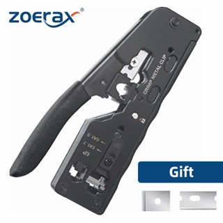 Zoerax All-in-One อุปกรณ์เชื่อมต่อเครือข่าย สําหรับ RJ45 RJ12 RJ11 CAT5 5e CAT6 CAT6a CAT7