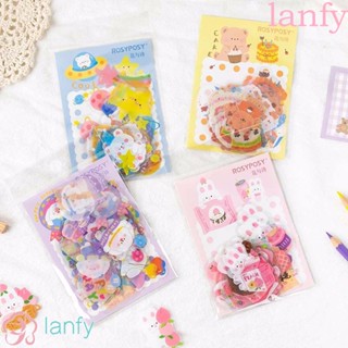 Lanfy สติ๊กเกอร์ลายการ์ตูนสัตว์สําหรับตกแต่งสมุด Diy 40 ชิ้น / แพ็ค