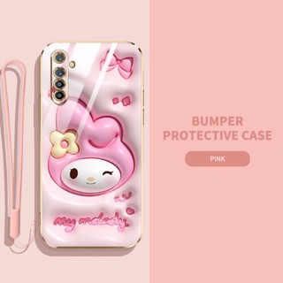 เคสโทรศัพท์มือถือ ซิลิโคนนิ่ม TPU ลายการ์ตูนกระต่าย ไดโนเสาร์ 3D พร้อมสายคล้อง สําหรับ OPPO Realme XT Realme K5