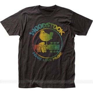 เสื้อยืด ผ้าฝ้าย พิมพ์ลายโลโก้ Woodstock 3 Days Peace  Music หลากสี แฟชั่นฤดูร้อน สําหรับผู้ชาย