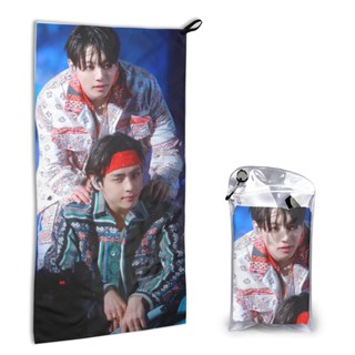 Bts Taekook ผ้าขนหนูไมโครไฟเบอร์ แบบแห้งเร็ว 40*80 ซม. 16x31.5 นิ้ว สําหรับถ่ายภาพ ชื่อข้อความ รูปภาพ ของขวัญ