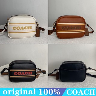 Coach ch308 กระเป๋าสะพายผู้ชายผู้หญิง/กระเป๋ากล้อง/กระเป๋าหนังแฟชั่นผู้หญิง/ความจุขนาดใหญ่