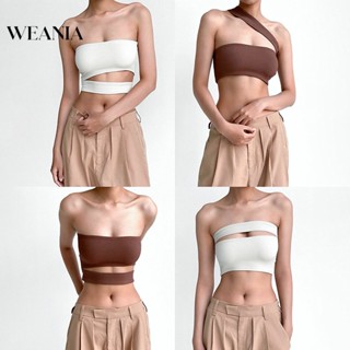 Weania เสื้อครอปท็อป สายคล้องคอ หลายทาง แฟชั่นฤดูร้อน สําหรับผู้หญิง