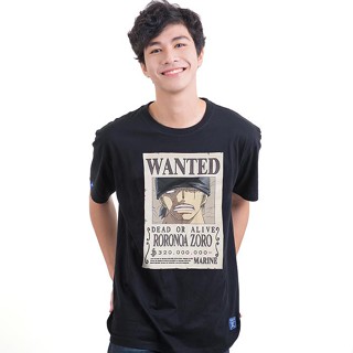 #ถูกสุด Dextreme เสื้อยืดวันพีซ (DOP-790) ลาย WANTED โซโล ZORO มี สีกรม และ สีดำ