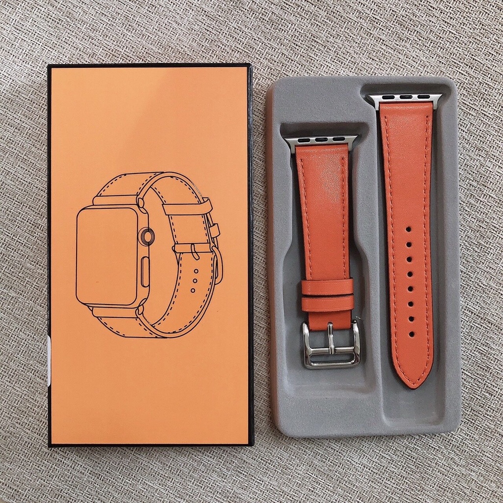 พร้อมส่ง!! สายหนังPU+พร้อมกล่อง สายนาฬิกา smart watch ขนาด38/40/41mm และ 42/44/45/49mm