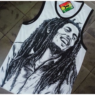 เสื้อยืดแขนกุด พิมพ์ลาย Bob Marley 3 มิติ แฟชั่นฤดูร้อน