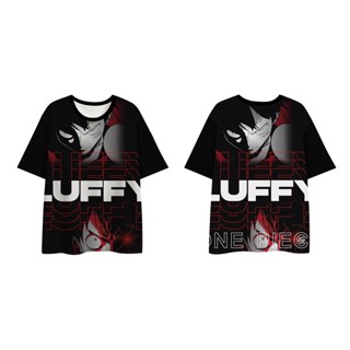 เสื้อยืดแขนสั้น พิมพ์ลายการ์ตูนอนิเมะ one piece Luffy Novelty แฟชั่นสําหรับผู้ชาย