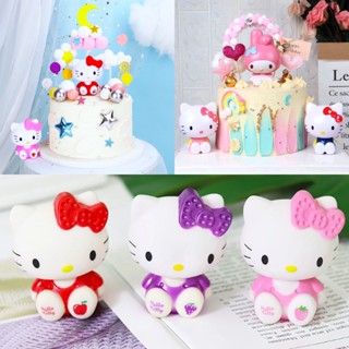 SANRIO ฟิกเกอร์ตุ๊กตาการ์ตูนอนิเมะ Hello Kitty สําหรับตกแต่งเค้ก DIY