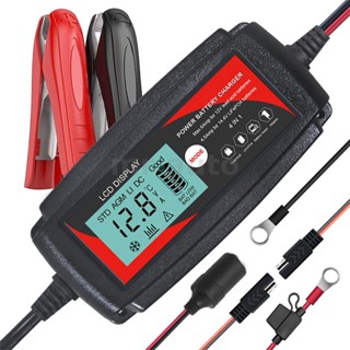 Andeman เครื่องชาร์จแบตเตอรี่ลิเธียม หน้าจอ LCD ขนาดใหญ่ 12V-6A 14V-6A สําหรับรถยนต์