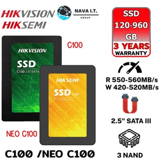 COINSคืน15%⚡FB9JMZV6⚡ HIKVISION HIKSEMI SSD C100 NEO C100 3D NAND FLASH TLC SATA III 2.5" (เอสเอสดี) ของแท้ ประกัน3ปี