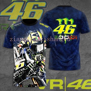 Vr46 เสื้อยืดแขนสั้นลําลอง พิมพ์ลาย Yamaha Racing Team โอเวอร์ไซซ์ แนวสตรีท แฟชั่นฤดูร้อน สําหรับผู้ชาย