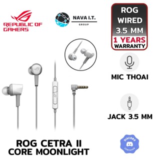 COINSคืน15%⚡FB9JMZV6⚡ ASUS ROG CETRA II CORE MOONLIGHT WHITE HEADRPHONES หูฟัง รับประกัน 2 ปี