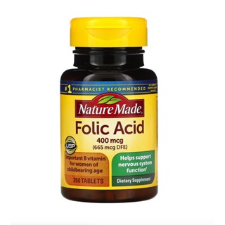 [ โฟลิก ] Nature Made, Folic Acid (400 mcg) x  250 เม็ด