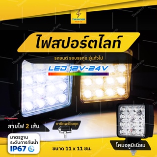 1 ชิ้น ใหม่!! LED 12V-24V ไฟสปอร์ตไลท์ อลูมิเนียมอย่างดี ความหนา 6.5 CM. รถบรรทุก  รถยนต์  รถออฟโรด และรถทั่วไป (Max)