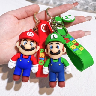 พวงกุญแจ จี้ตุ๊กตาฟิกเกอร์ PVC รูปการ์ตูน Super Mario Bros Luigi Toad Yoshi Bowser เหมาะกับของขวัญ ของเล่นสําหรับเด็ก