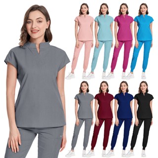 【พร้อมส่ง】ใหม่ ชุดเสื้อยืดแขนสั้น ระบายอากาศ และกางเกงจ็อกกิ้ง แบบผูกเชือก แฟชั่นหมอ และพยาบาล สําหรับผู้หญิง