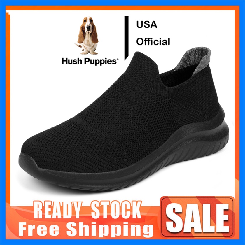 Hush Puppies รองเท้าผู้ชายฤดูร้อนเดินกีฬารองเท้าผ้าใบแบบสวมรองเท้าผู้ชาย