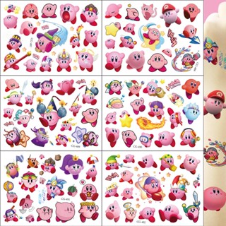 สติกเกอร์รอยสักชั่วคราว ลายการ์ตูนเกม Kawaii Kirby สําหรับเด็ก