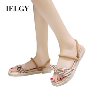 IELGY รองเท้าแตะส้นแบน สไตล์เกาหลี