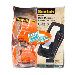 SCOTCH เทปใส ขนาด 18 มม x 36 หลา แกน 1 นิ้ว 6 ม้วน ฟรีแท่นตัด