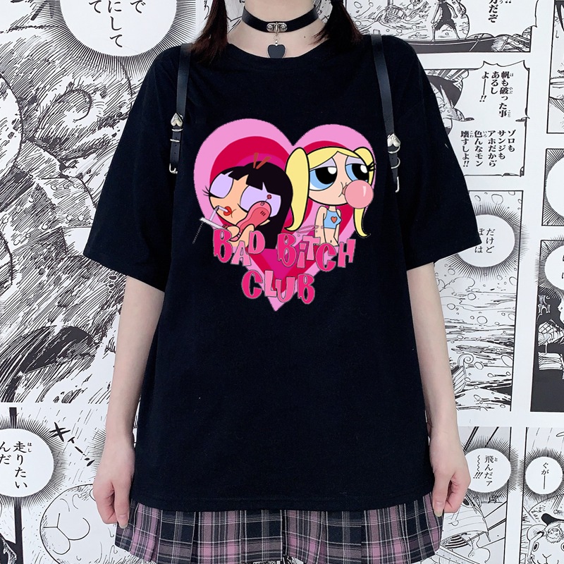 GOOD TY ใหม่ฮาราจูกุอะนิเมะ Kawaii อะนิเมะเสื้อยืดผู้หญิงน่ารักการ์ตูนตลกเสื้อยืดแฟชั่นฤดูร้อนเสื้อย