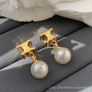 [0525]SDY  Best friend  Valentines Day  Mothers Day  Entry lux  Girlfriend Arc De Triomphe Light Luxury Gold Large Pearl Earrings Female Niche Design Ear Stud Earring Graceful Ea