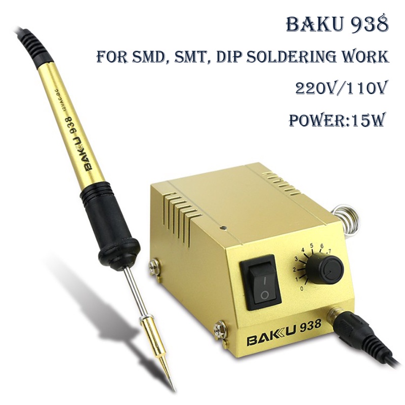 Baku หัวแร้งบัดกรี BK-938 Mini 220V 110V ทําความร้อนเร็ว สําหรับซ่อมแซมโทรศัพท์มือถือ SMD SMT DIP
