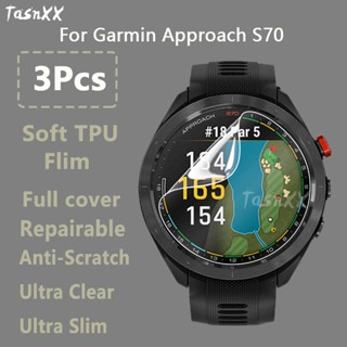 ฟิล์มไฮโดรเจล TPU นิ่ม ใส กันรอยหน้าจอ สําหรับ Garmin Approach S70 42 มม. 47 มม.