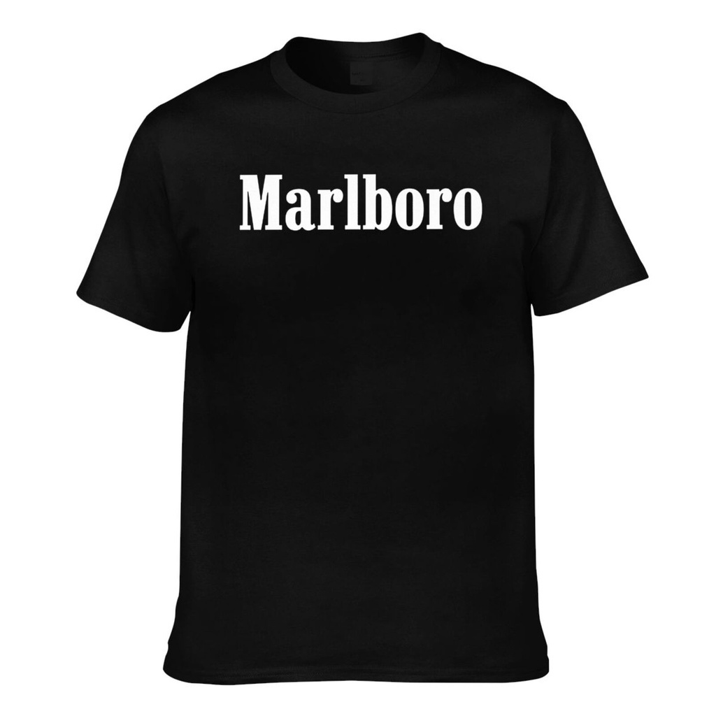 เสื้อยืด ผ้าฝ้าย พิมพ์ลายบุหรี่ Marlboro สําหรับผู้ชาย