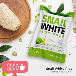 Snail White Plus Soap 80 กรัม สบู่สเนลเขียว Green by Perfect Skin Lady