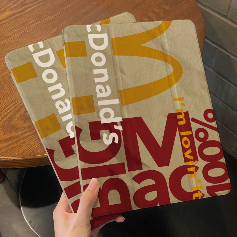 เคส กันกระแทก ลาย McDonald's พร้อมช่องใส่ปากกา สําหรับ iPad gen5 gen6 9.7 gen7 gen8 gen9 10.2 Air4 Air5 10.9 pro11 2018 2020 gen 10 2022 Pro 12.9 2021