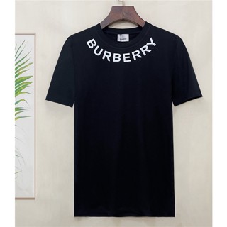 Burberr เสื้อยืด คอกลม แขนสั้น ผ้าฝ้าย พิมพ์ลายโมโนแกรม สําหรับผู้ชาย S-4XL