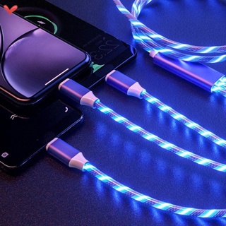 สายชาร์จ USB 5a 3 In 1 พร้อมไฟ Led สําหรับ Android OY