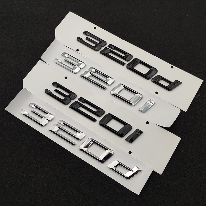 3D Chrome ตัวอักษรรถสําหรับ BMW 316i 318i 318d 320i 320d 325i 325d 330i 330d E46 E36 E90 F30 โลโก้สัญลักษณ์สติกเกอร์ Trunk อุปกรณ์เสริม