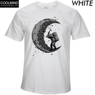 ขายดี เสื้อยืดคอกลม ผ้าฝ้าย 100% พิมพ์ลาย Digging The Moon แฟชั่นสําหรับผู้ชาย 466964