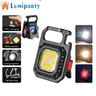 Lumiparty พวงกุญแจไฟฉาย Led ขนาดเล็ก แบบพกพา น้ําหนักเบา สําหรับตั้งแคมป์กลางแจ้ง (พร้อมขาตั้ง)