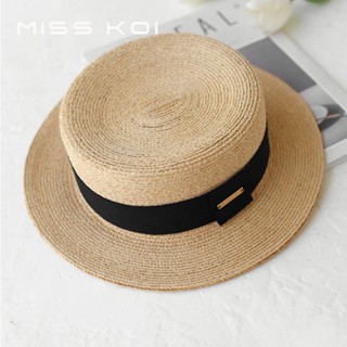 Misskoi [พร้อมส่ง] หมวกฟางฟาง กันแดด ระดับไฮเอนด์ สไตล์ฝรั่งเศส แฟชั่นฤดูร้อน สําหรับผู้หญิง